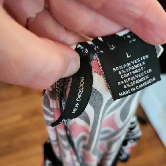 Y2k Red and Black Geometric Print Babydoll Dress sz L Summer Graduation Wedding - Picture 2 of 7